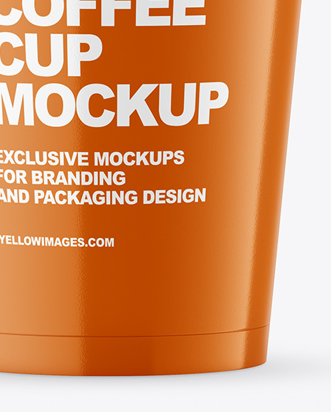 Glossy Paper Coffee Cup Mockup