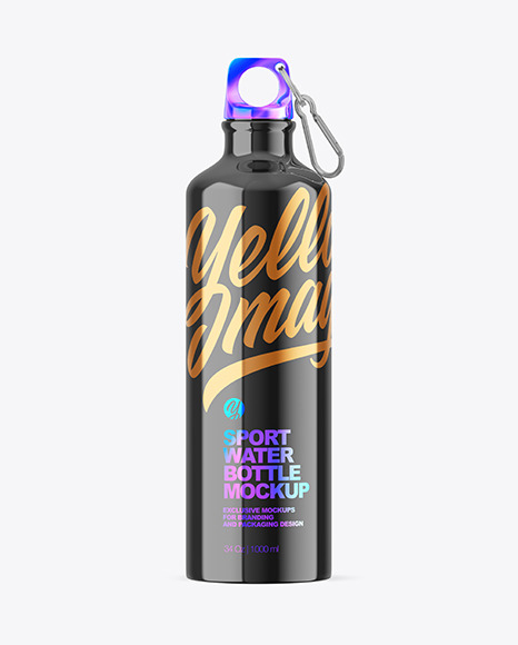 Glossy Sport Bottle Mockup