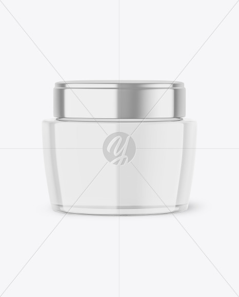 Clear Glass Cosmetic Jar Mockup