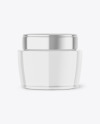 Clear Glass Cosmetic Jar Mockup