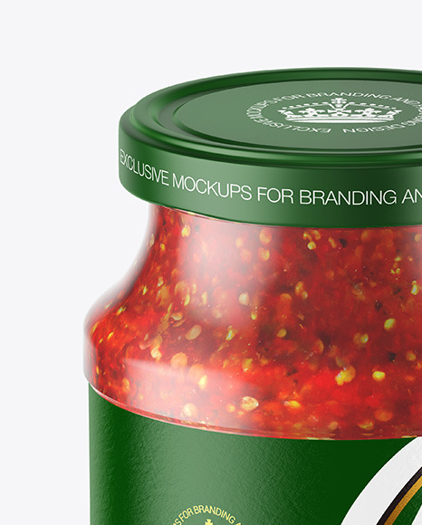 Glass Jar With Chili Sauce Mockup