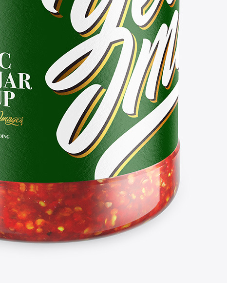 Glass Jar With Chili Sauce Mockup