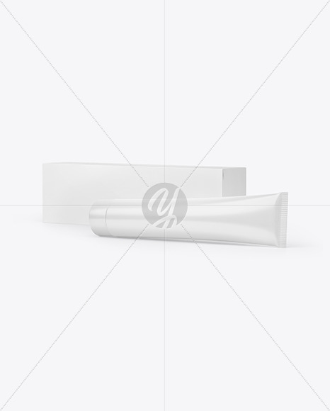 Cosmetic Tube with Box Mockup