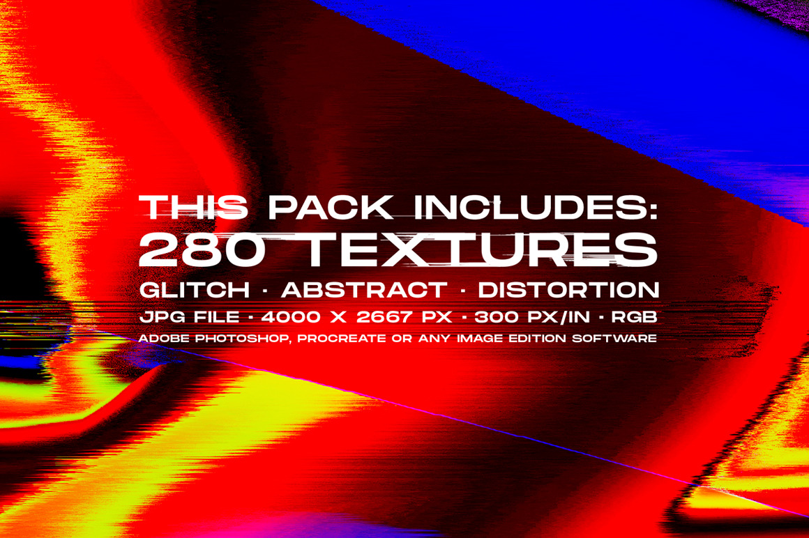 280 Glitch – Distortion Effect Texture Pack