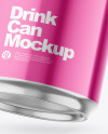 440ml Glossy Metallic Drink Can w/ Foil Lid Mockup