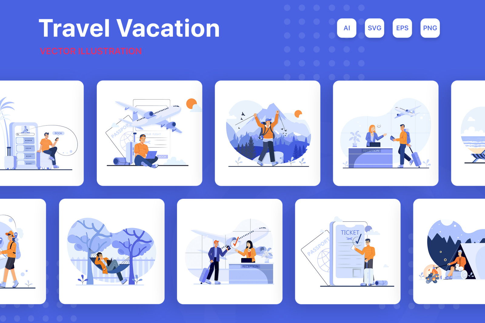 M253_ Travel Vacation Illustrations M253_ Travel Vacation Illustrations