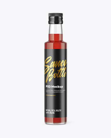Bottle with Tomato Sauce Mockup