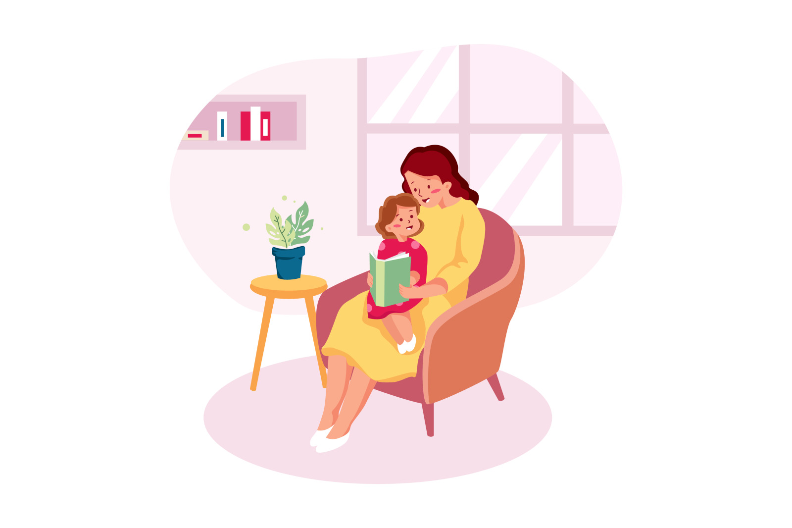 M271_ Mother with Kids Illustrations M271_ Mother with Kids Illustrations