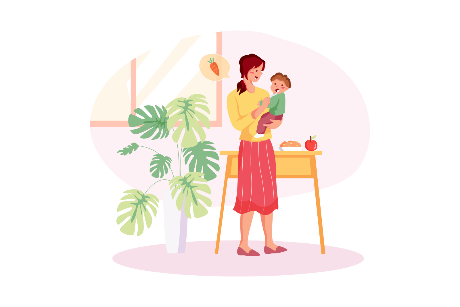 M271_ Mother with Kids Illustrations M271_ Mother with Kids Illustrations