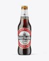 Amber Glass Bottle With Red Ale Mockup