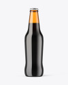 Amber Glass Dark Beer Bottle Mockup