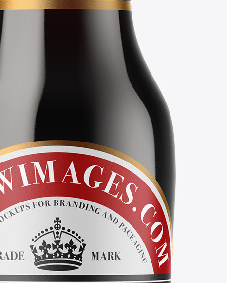 Amber Glass Dark Beer Bottle Mockup