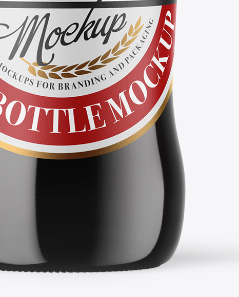 Amber Glass Dark Beer Bottle Mockup