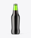 Green Glass Dark Beer Bottle Mockup