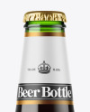 Green Glass Dark Beer Bottle Mockup