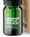 Green Glass Dropper Bottle w/ Kraft Box Mockup