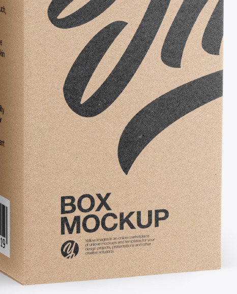 Glossy Dropper Bottle w/ Kraft Box Mockup