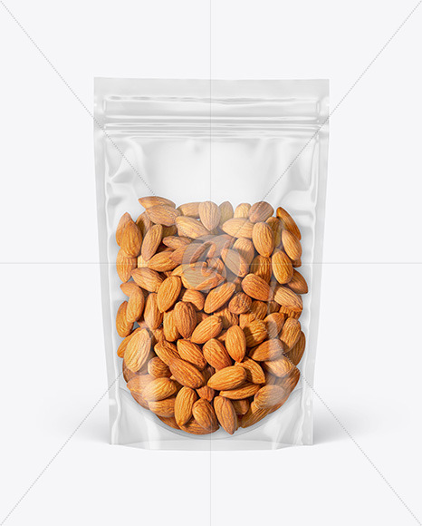 Clear Plastic Pouch w/ Almonds Mockup