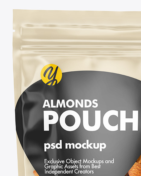 Clear Plastic Pouch w/ Almonds Mockup