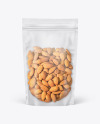 Frosted Plastic Pouch w/ Almonds Mockup