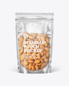 Frosted Plastic Pouch w/ Almonds Mockup