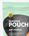 Frosted Plastic Pouch w/ Almonds Mockup