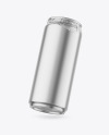 440ml Matte Metallic Drink Can w/ Foil Lid Mockup