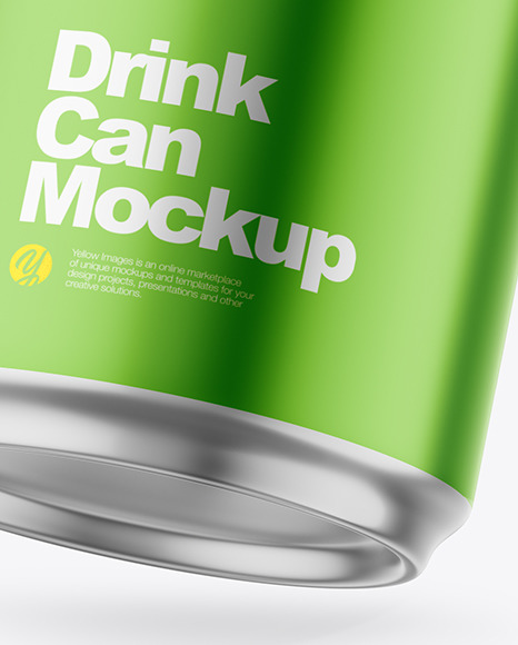 440ml Matte Metallic Drink Can w/ Foil Lid Mockup