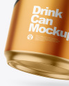 440ml Matte Metallic Drink Can w/ Foil Lid Mockup