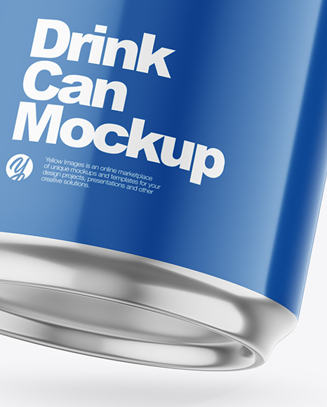 440ml Glossy Drink Can w/ Foil Lid Mockup