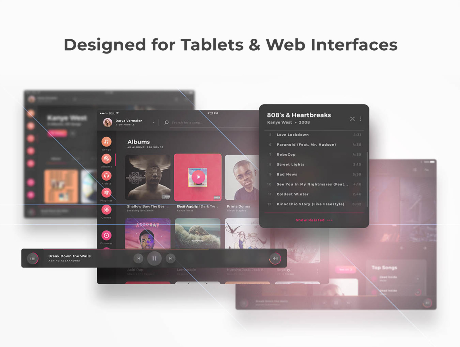 Crimson - Artistic Music Player UI Kit Crimson - Artistic Music Player UI Kit