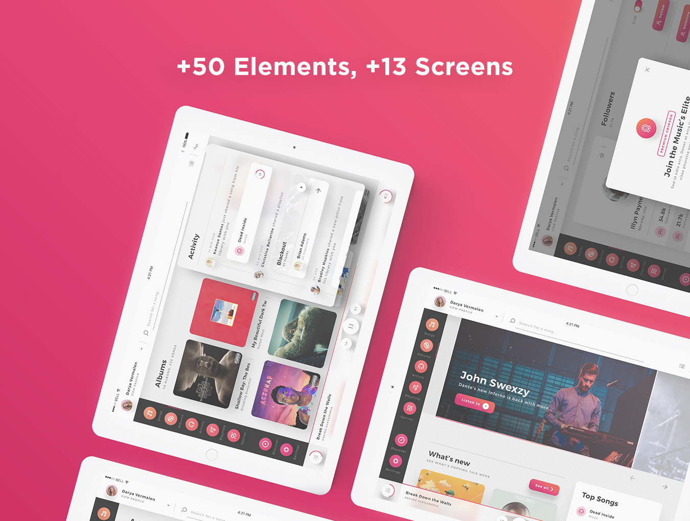 Crimson - Artistic Music Player UI Kit Crimson - Artistic Music Player UI Kit