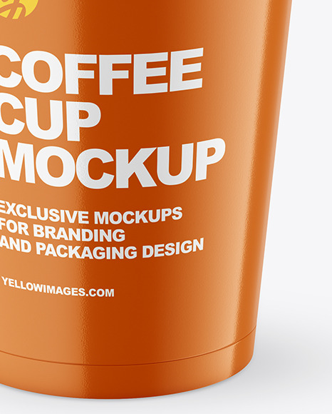 Glossy Paper Coffee Cup Mockup