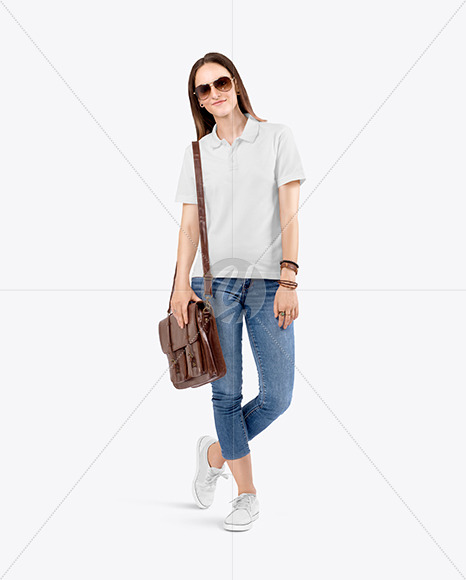 Woman in a Polo T-Shirt Mockup