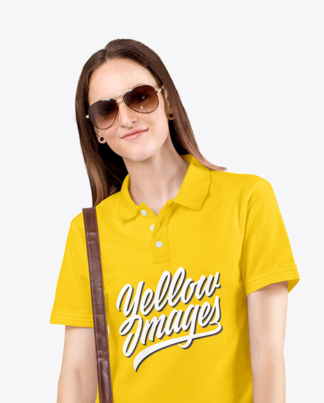 Woman in a Polo T-Shirt Mockup