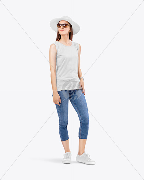 Woman in a Sleeveless Shirt Mockup