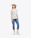 Woman in a Sleeveless Shirt Mockup