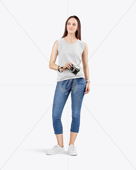 Woman in a Sleeveless Shirt Mockup