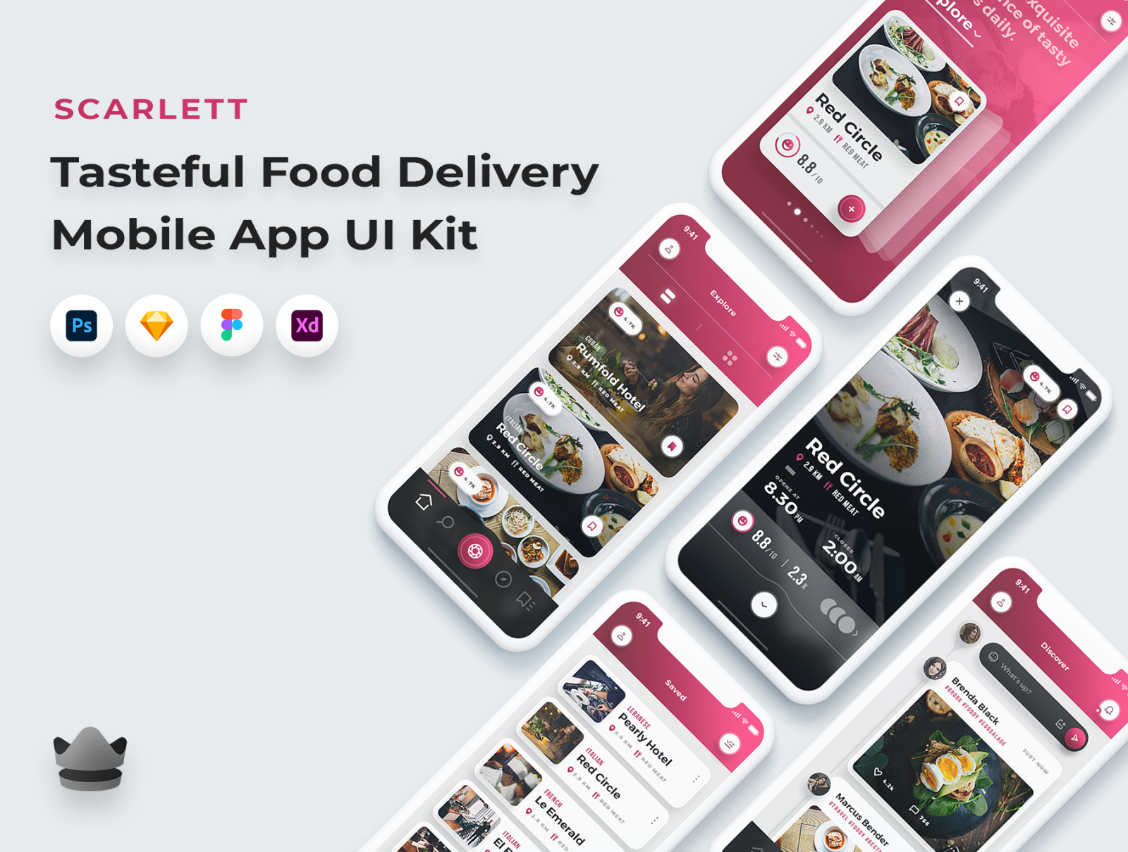 Scarlett - Tasteful Restaurant App UI Kit Scarlett - Tasteful Restaurant App UI Kit