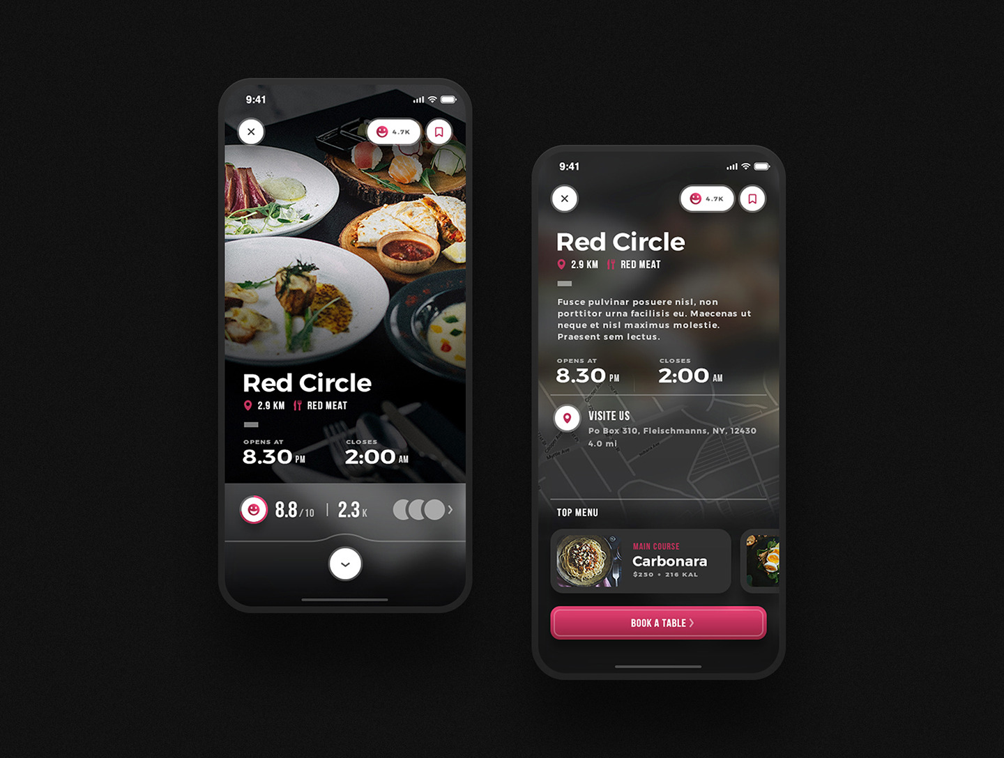 Scarlett - Tasteful Restaurant App UI Kit Scarlett - Tasteful Restaurant App UI Kit