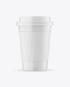 Glossy Paper Coffee Cup with Holder Mockup