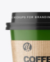 Glossy Paper Coffee Cup with Holder Mockup