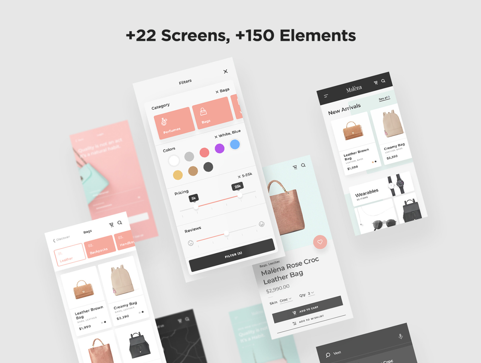 Malèna - Elegant E-commerce App UI Kit Malèna - Elegant E-commerce App UI Kit