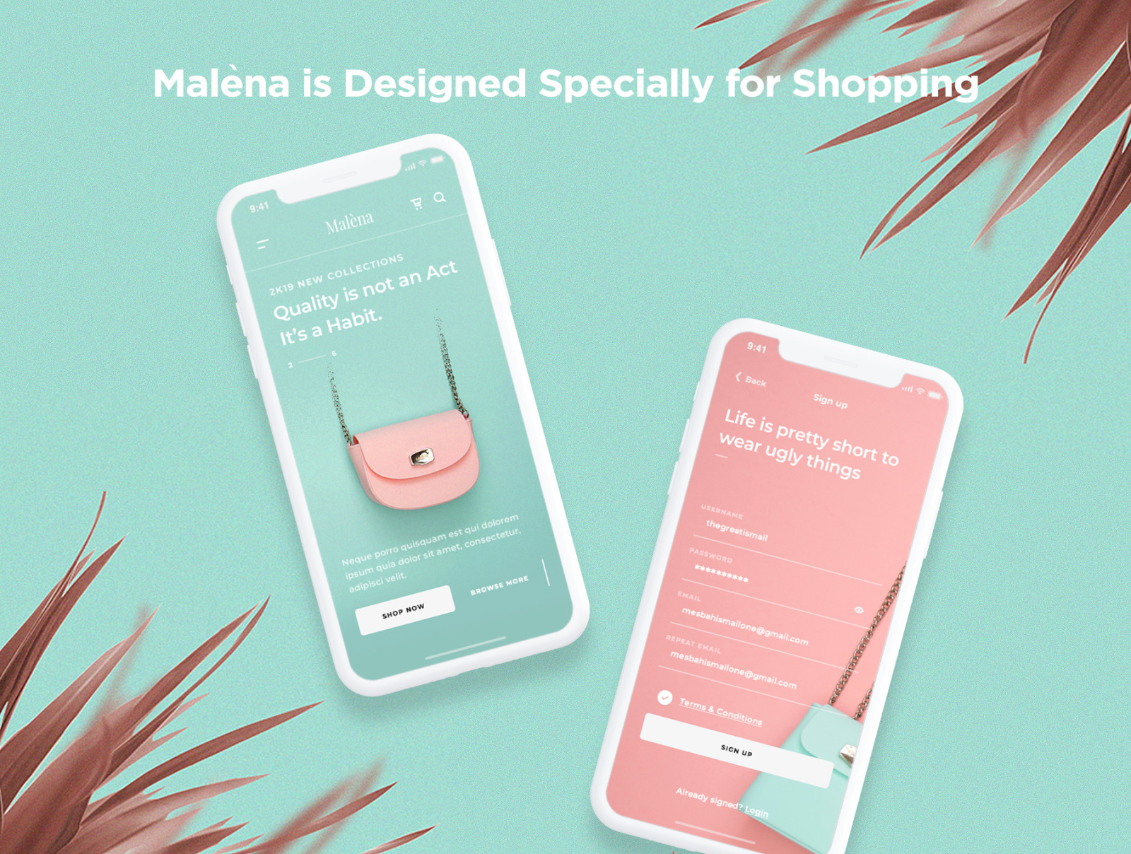 Malèna - Elegant E-commerce App UI Kit Malèna - Elegant E-commerce App UI Kit