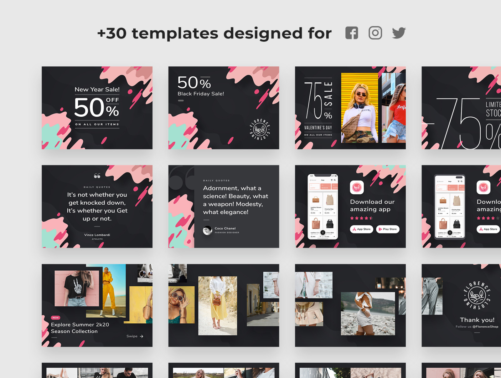 Florence - Stunning Instagram Templates Florence - Stunning Instagram Templates