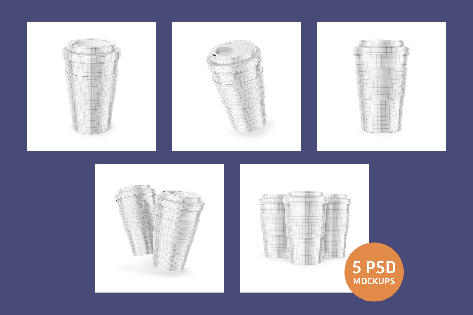 Reusable Coffee Cups Mockup Set