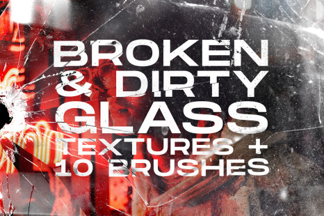 Broken Glass textures + brushes - Smashed