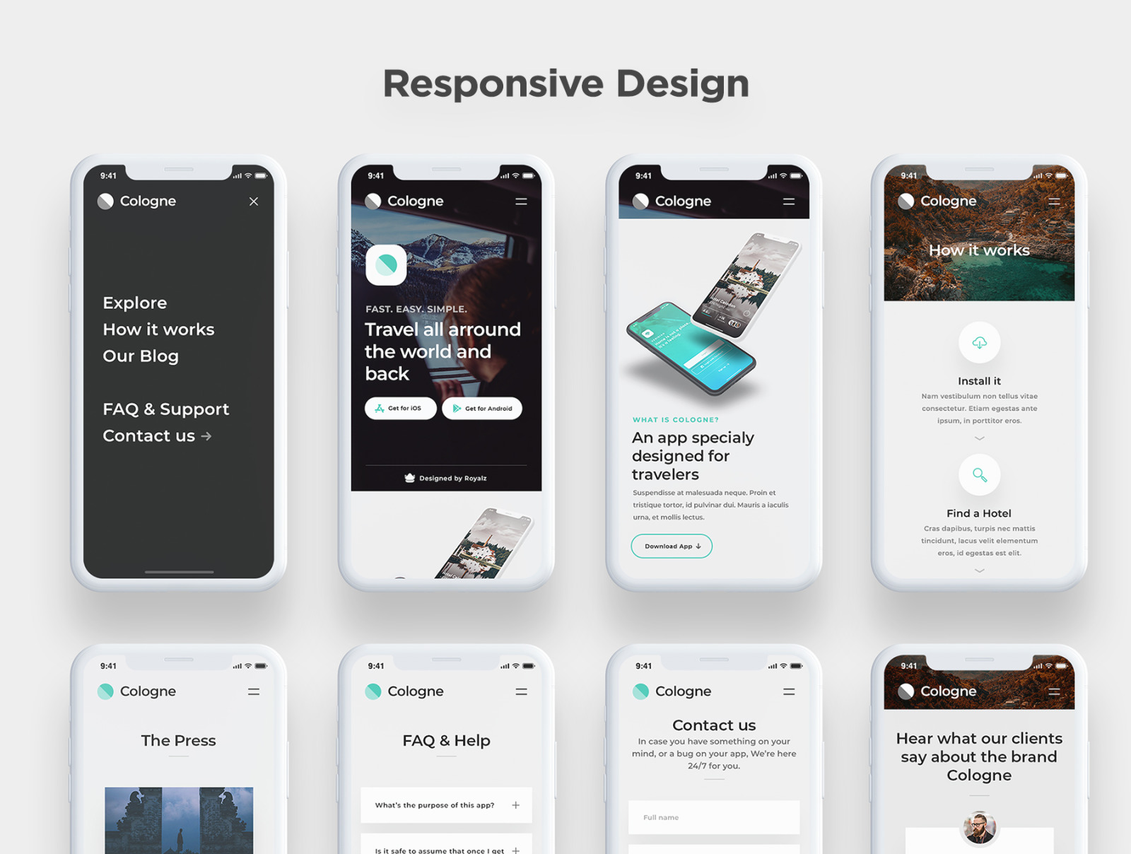 Cologne - App Landing Page