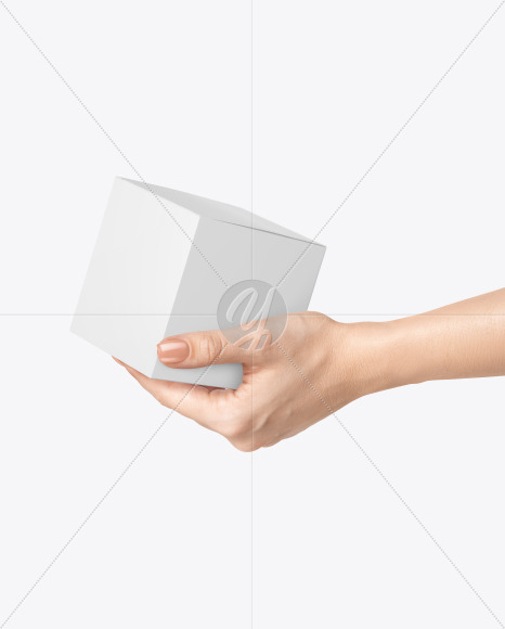 Box in a Hand Mockup