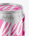 440ml Glossy Metallic Drink Can w/ Foil Lid Mockup